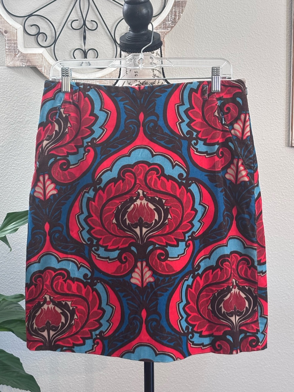 Etcetera Bold Red and Blue Printed Mini Skirt